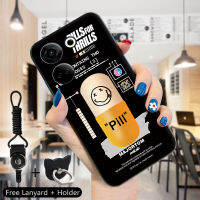 เคส PMP สำหรับ Tecno Camon 20 Camon 20 Pro Itel S23 (แหวนใส่นิ้ว + เชือกเส้นเล็ก) แฟชั่นแบรนด์ยอดนิยมปิดสีขาวลายดอกไม้สีรุ้งดอกทานตะวันปิกาจูเคสโทรศัพท์ซิลิโคนนิ่มฝาครอบเคสโทรศัพท์