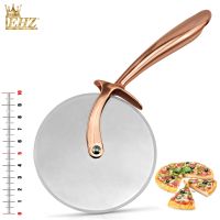 EHZ Pizza Cutter Wheel Food Grade Stainless Steel Cutter Wheel Smooth Rotating Sharp Blade Professional Pizza Cutter Rose Gold