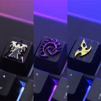 1ชิ้นสังกะสีอลูมิเนียมอัลลอยด์ backlit Key Cap สำหรับคีย์บอร์ด Starcraft 2 SC2 Terran Zerg Protoss keycap.