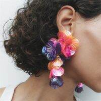 【YP】 XIALUOKE Colorful Large Sequin Tassel Earrings Hyperbole Beach Jewelry