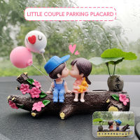FG Car Dashboard Couple Ornament with Trunk Luminous Parking Card Phone Number Plate Doll Balloon Decoration Auto Interior Accessories