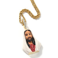 Hip Hop 3A+ CZ Stone Paved Bling Iced Out Franc JESUS PIECE Pendants Necklaces for Men Rapper Jewelry Gold Silver Color Gift