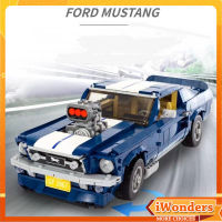 รถแข่งคลาสสิก Ford Mustang DIY Building Blocks ชุดเครื่องประดับเด็กผู้ใหญ่ปริศนาประกอบของเล่นของขวัญ