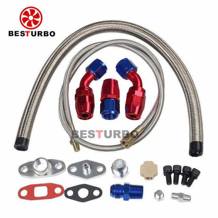 t3-t04e-t4-a-r-63-400-hp-external-wastegate-stage-iii-turbocharger-oil-line-kit