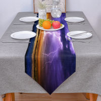 Purple Lightning Stormy Sandy Table Runner Modern For Home Track On The Table Cloth Wedding Party Table Decoration Accessories