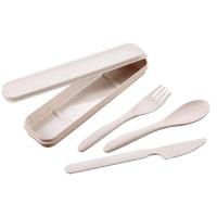 Wheat Stalks Dinnerware Sets Fork Spoon Cutter Set Utensil Travel Eco-Friendly Portable Tableware For Kitchen Cutlery Set 3 In 1 Flatware Sets