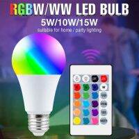 220V RGB หลอดไฟ 16 สีหรี่แสงได้โคมไฟตกแต่งบ้าน E27 หลอดไฟเมจิก 5W 10W 15W โคมไฟ LED สีสันสดใสพร้อมรีโมท IR 2835 SMD-TIOH MALL