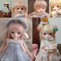 16 BJD ตุ๊กตาหัวแต่งหน้าอะนิเมะตุ๊กตาสีฟ้าสีเทาตาการ์ตูนตุ๊กตาน่ารักแม่พิมพ์อุปกรณ์เสริมสำหรับตุ๊กตา30ซม. ของเล่น