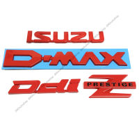 โลโก้ อีซูซุ ดีแม็ก ดีดีไอ แซท เพรสทีจ Logo ISUZU D-MAX Ddi Z Prestige ติดท้ายกระบะ แต่งรถ ตัวนูน สีแดง สำหรับ อีซูซุ D-MAX Ddi Z Prestige 2012-2019