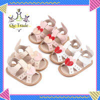 【จัดส่งที่รวดเร็ว✨】Girls Toddler Shoes Soft Sole Sandals Love Heart Non-slip Breathable Baby Toddler Shoes