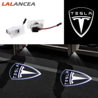 LA ไฟต้อนรับโปรเจ็คเตอร์โลโก้ Led ติดประตูรถ1คู่ใช้ได้กับโคมไฟสร้างบรรยากาศ Tesla Moedel 3 S X Y【fast】