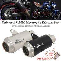 51MM Universal Motorcycle Leo Vince LV-10 Exhaust Pipe DB Killer Muffler Escape For Z700 Z900 RS Ninja400 Z400 S1000 XR GSX 250R