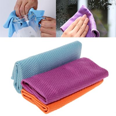 ☊☁ 3Pcs Water Absorbable Glass Kitchen Cleaning Cloth Wipes Table Window 30 x 40CM