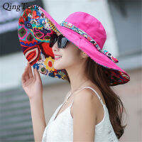 [hot]2020 Female Summer Sombrero Beach Hat Bow Folding Arge Floppy Sun Caps Floral Wide Brim Hat Girls Beach Headwear