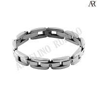 ANGELINO RUFOLO Bracelet ดีไซน์ Crystals Chain สร้อยข้อมือผู้ชาย Stainless Steel 316L(สแตนเลสสตีล)คุณภาพเยี่ยม สีเงิน ประดับตกแต่งด้วย Crystal