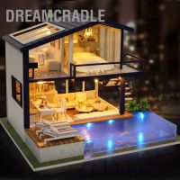 BDreamcradle โมเดลบ้านตุ๊กตาไม้จิ๋ว พร้อมสระว่ายน้ํา Diy