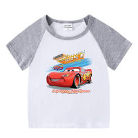 แสง McQueen เสื้อยืดแขนสั้นคอกลมสำหรับเด็กผู้ชายและเด็กผู้หญิง,เสื้อยืดแขนสั้นพิมพ์ลายการ์ตูนเสื้อลำลองผ้าฝ้ายฤดูร้อน2021