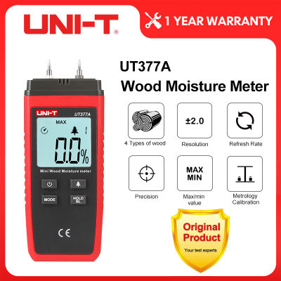 UNI-T UT377A ไม้ความชื้นเครื่องวัดความชื้นสัมพัทธ์ความชื้นดิจิตอล Tester สำหรับไม้ข้อมูล