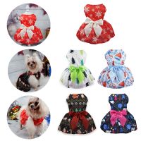 ZZOOI Christmas Printed Dog Princess Skirts Pet Skirts Round Neck Dress Pet Supplies Cute Sweet Printed Universal Dog Clothes Fashion