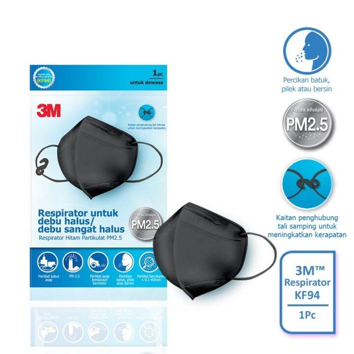 nexcare black respirator kf94