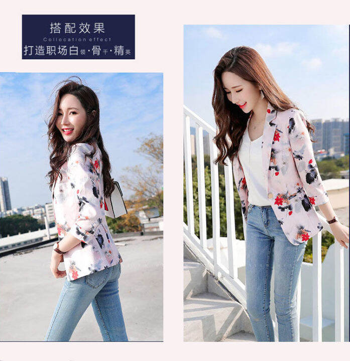 เสื้อโค้ทผู้หญิงแบบบางมีลายใหม่-เสื้อโค้ทลำลองสไตล์เกาหลีเข้าได้กับทุกชุดเสื้อโค้ทสั้นสำหรับผู้หญิง