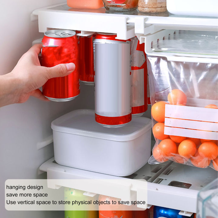 ตู้เย็นแบบแขวนสามารถจัดระเบียบตู้เย็นที่แข็งแรงชั้นแขวนรักษาระเบียบสำหรับเครื่องดื่ม