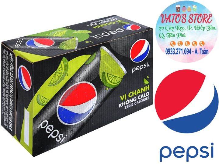 Thùng 24 Lon Nước Ngọt PEPSI Không Calo Vị Chanh Lon 320ml / Lốc 6 Lon ...