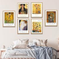 {KUT Department Store} Gustav Klimt Kiss The Tree Of Life Athena Wall Art ภาพวาดผ้าใบ Nordic โปสเตอร์และพิมพ์ภาพผนังสำหรับตกแต่งห้องนั่งเล่น