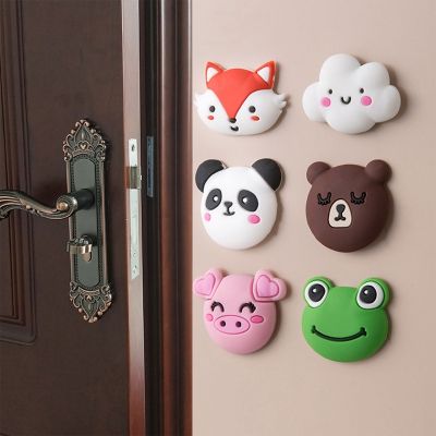【LZ】xhemb1 Soft Silicone Door Stopper Anti-damage Wall Protector Cute Animals Mute Door Handle Bumper Elastic Wall Protect Pad