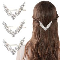 Geometric V Shaped Hair Clips Gold Rhinestone Hairpin Shiny Bridal Hair Accessories for Women and Girl Wedding Headdress