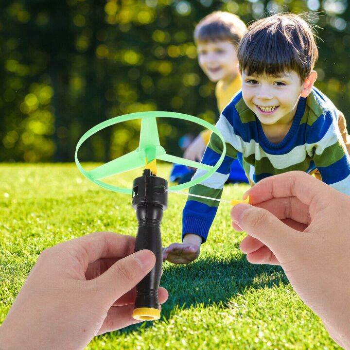 LIPS 5 Sets Toys Wire Flying Gyroscope For Kids Cable Flying Saucer