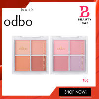 (od1309) ODBO SIGNATURE 4 SHADES BLUSHER  ซิกเนเจอร์ โฟร์ เฉดส์ บลัชออน วอร์มโทน-คูลโทน 10g