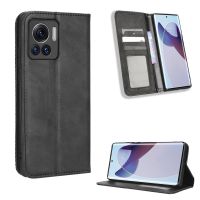 SmartPhonemall For Motorola Moto X30 Pro 5G / Edge 30 Ultra Magnetic Buckle Retro Texture Leather Phone Case(Black)