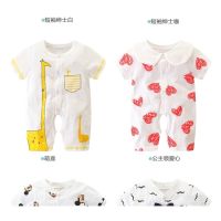 Baby romper suit thin ladies baby outfit male with short sleeves pure cott婴儿连体衣薄款女宝宝装男短袖哈衣纯棉睡衣新生儿衣服sy4711