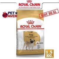 ด่วนโปร ส่งฟรี Royal Canin Pug adult 1.5kg  โรยัลคานิน ปั๊ก 1.5kg. สำหรับสุนัขโต พันธุ์ปั๊ก อายุ 10 เดือนขึ้นไป