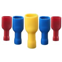 100pcs Red Blue and Yellow Female Spade Insulated Electrical Crimp Terminal Connectors Wiring Cable Plug