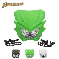 ☂แผ่นไฟหน้ารถมอเตอร์ครอสสำหรับ Kawasaki Klx250 KLX 150 450ไฟหน้าแบบสากลไฟหน้าจักรยานสกปรกอุปกรณ์เสริมรถจักรยานยนต์