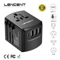 LENCENT Universal Travel Adapter All-in-one Travel Charger with 3 USB Ports and 1 Type C Wall Charger for US EU UK AUS Travel