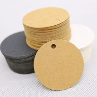 Round Kraft Paper Tags Luggage Note Wedding Invitations Cards Blank Price Hang Tag 5cm 100pcs/lot Labels