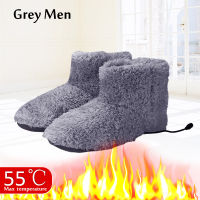 Heating Shoes Men Women Home Winter Soft Plush Insulation Boots USB Charger Sole Hiding Interface Creative Foot Warmer Gift