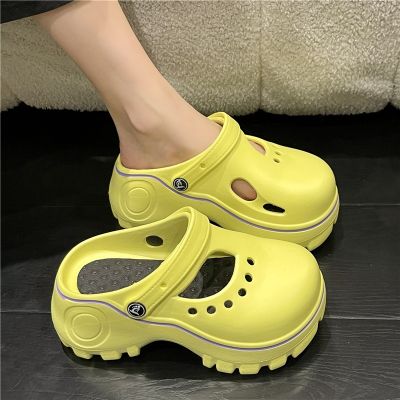 ❐✒❏ Summer Women Croc Clogs Platform Garden Shoes Sandals Height Increasing Slippers Slip on For Girl Beach Shoes Slippers Women