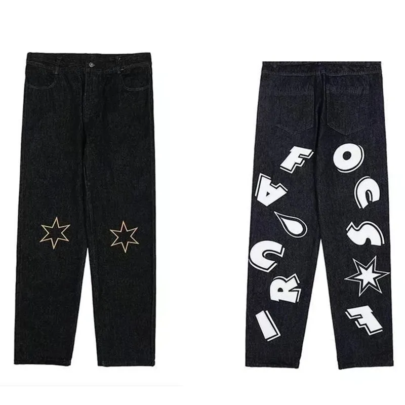 Jeans masculino emo cyber y2k homens moda moda streetwear casual hip hop  masculino machos tingra baixa calça de cintura reta alt alt calça de jeans  de