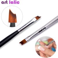 French Tip Nail Brush Silver Black Handle Design Half Moon Shape Acrylic UV Gel Drawing Painting Pen Manicure Nail Art Tool Artist Brushes Tools