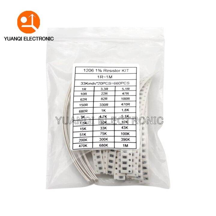 660pcs-0603-0805-1206-1-smd-chip-resistor-assorted-kit-1r-1m-ohm-33valuesx20pcs-660pcs-resistance-sample-set