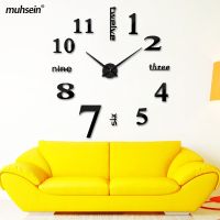 ZZOOI Muhsein 2021 DIY Home Decor Wall Clock Acrylic Mirror Wall Sticker Clock Peculiar Digital Mute Movement Watches Free Shipping