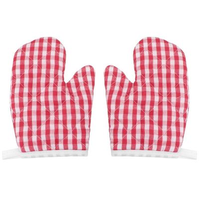 2pcs Oven Baking Gloves Microwave Oven Baking Anti-Scald Heat Insulation Kitchen Gloves Mitts For Kids
