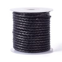 【YD】 10yards/Roll 3.3mm Braided Cowhide Leather Cord Thread for Necklace Keychain Jewelry Making String Materials