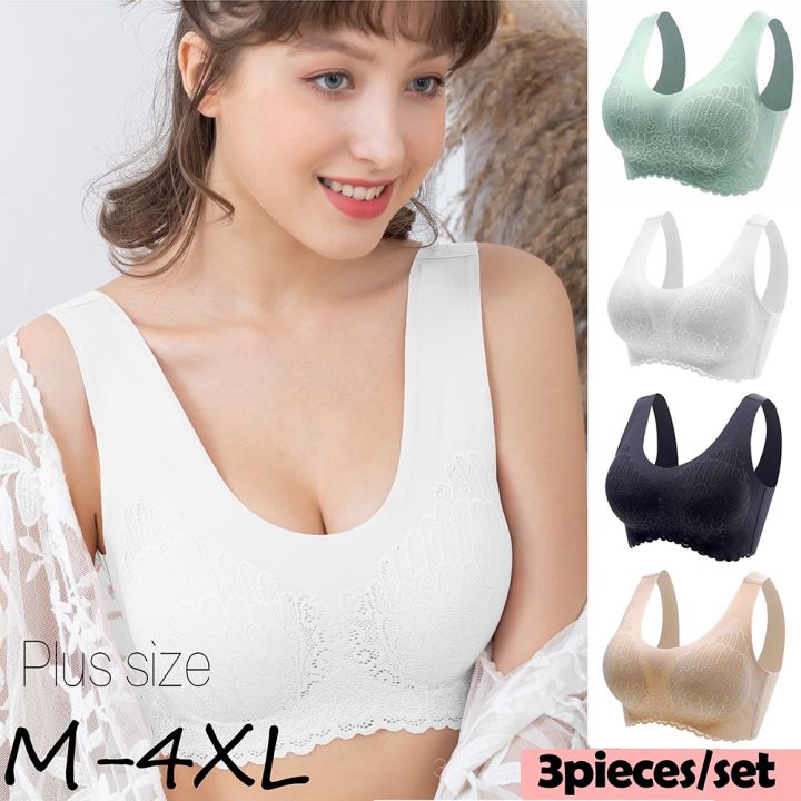 Fashion 3pcs Latex Bra Seamless Bras For Women Underwear Push Up