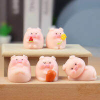 1ชิ้นน่ารักเรซิ่นหมูไมโครภูมิทัศน์การ์ตูนเพชรประดับมินิ Figurines DIY เรซิ่นเครื่องประดับขนาดเล็กรถตกแต่งบ้านงานฝีมือ