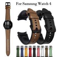 ♂ Silicone leather Strap for Samsung Galaxy Watch4 Classic Hybrid Leather Band 46mm 42mm Watch4 44mm 40mm Band Wristbands Bracelet